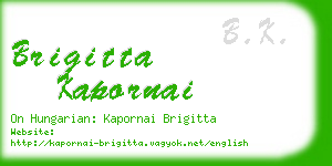 brigitta kapornai business card